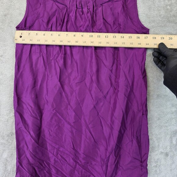 Banana Republic Dress Womens Medium Purple Silk Cowl Neck Sleeveless Elegant - Picture 2 of 11